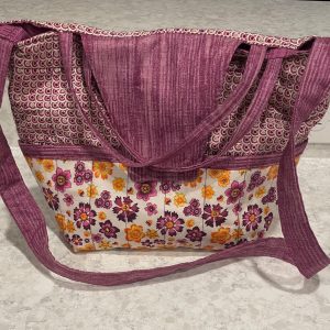 Purse-violet and gold floral
