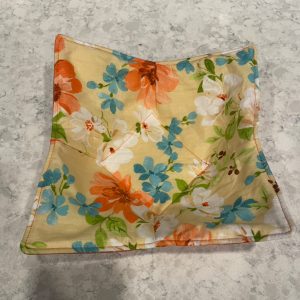Bowl Cozie- Orange and aqua floral