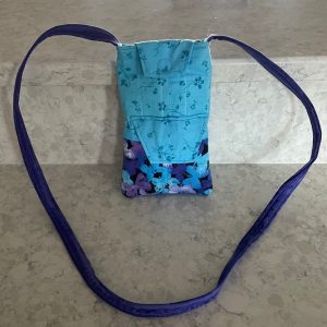 Phone Pouch- purple and blue butterflies