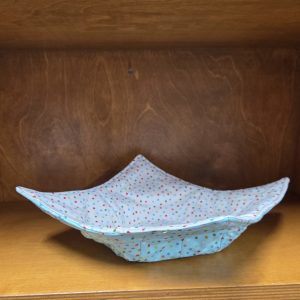 Bowl Cozie White And Blue Polk A Dot