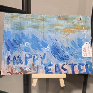 Happy Easter Blue Painting